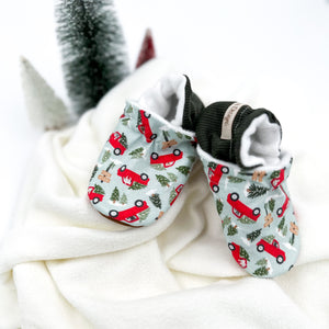 Christmas Trucks & Puppies - Moccs