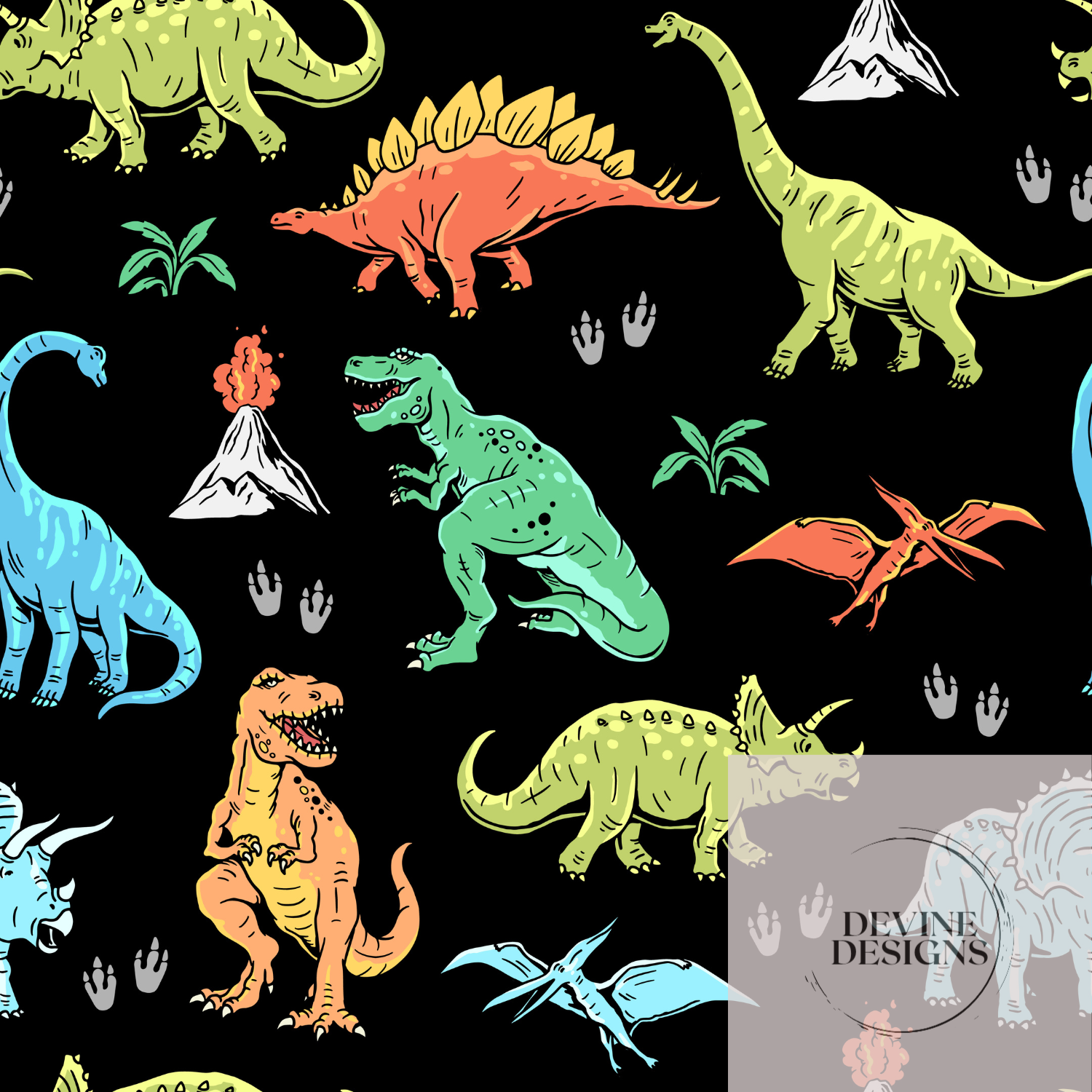 Colourful Dino Blanket