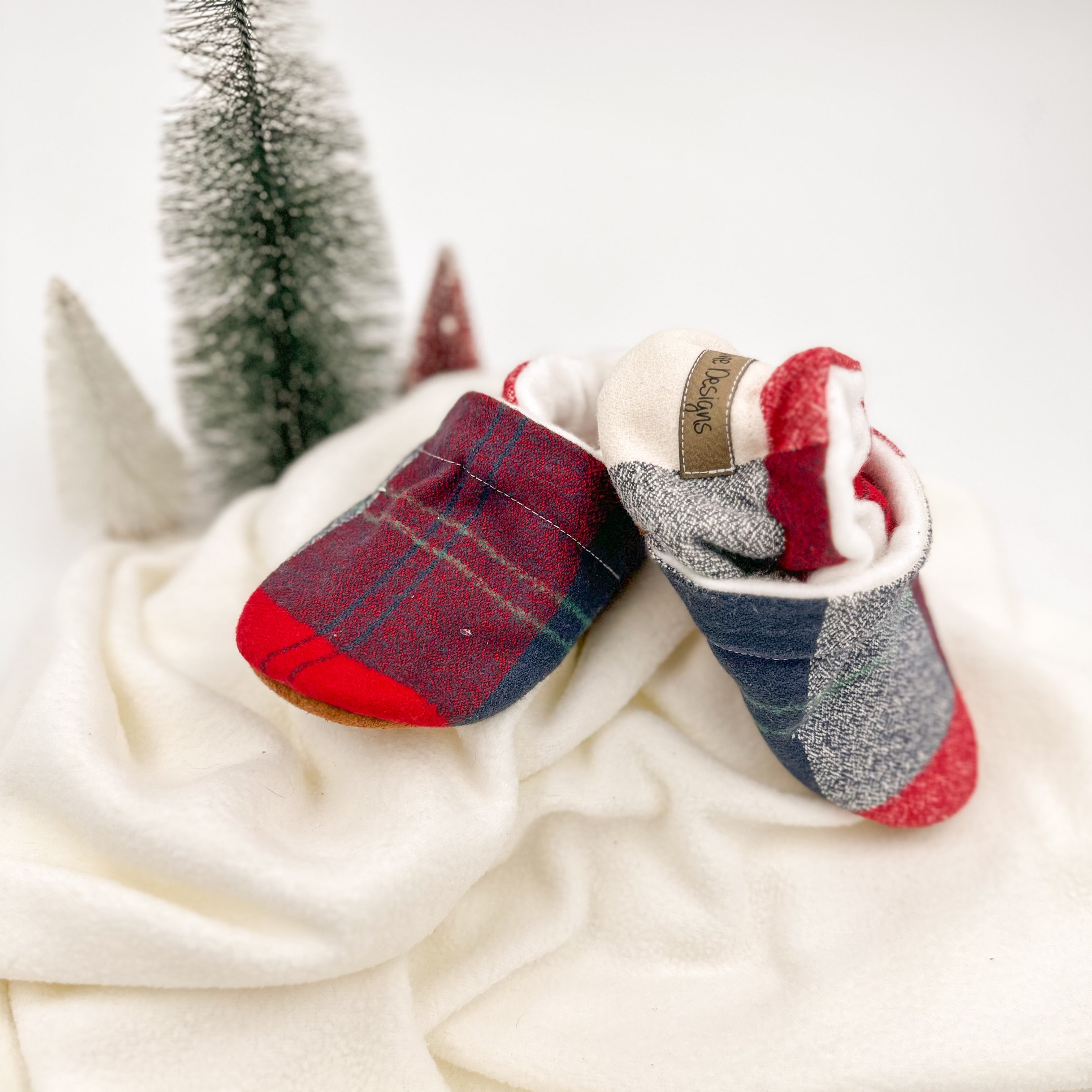 Red & Blue Plaid - Moccs