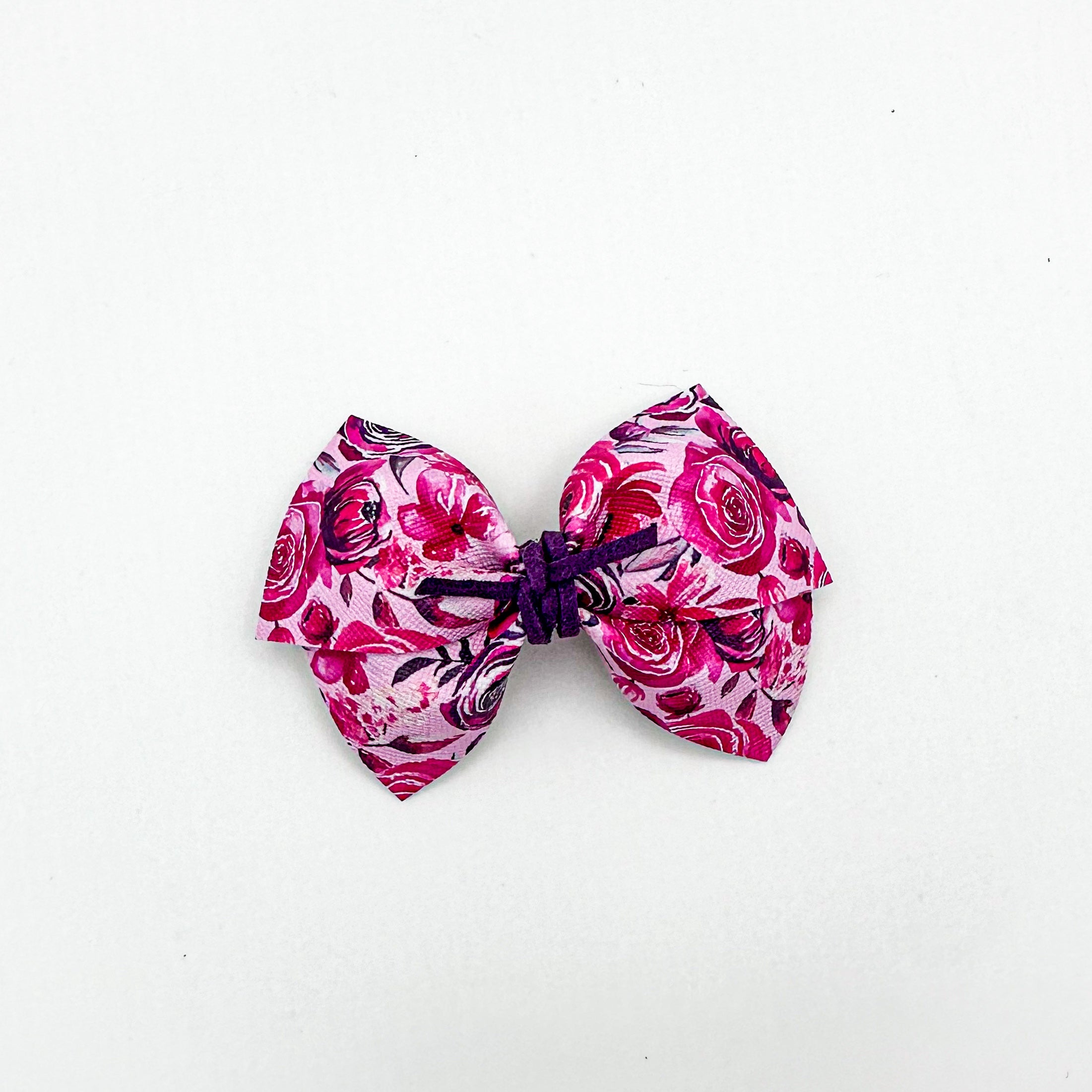 Purple & Pink Floral Pinch Bow