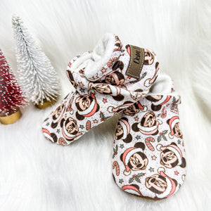 Christmas Pink Mouse - Moccs