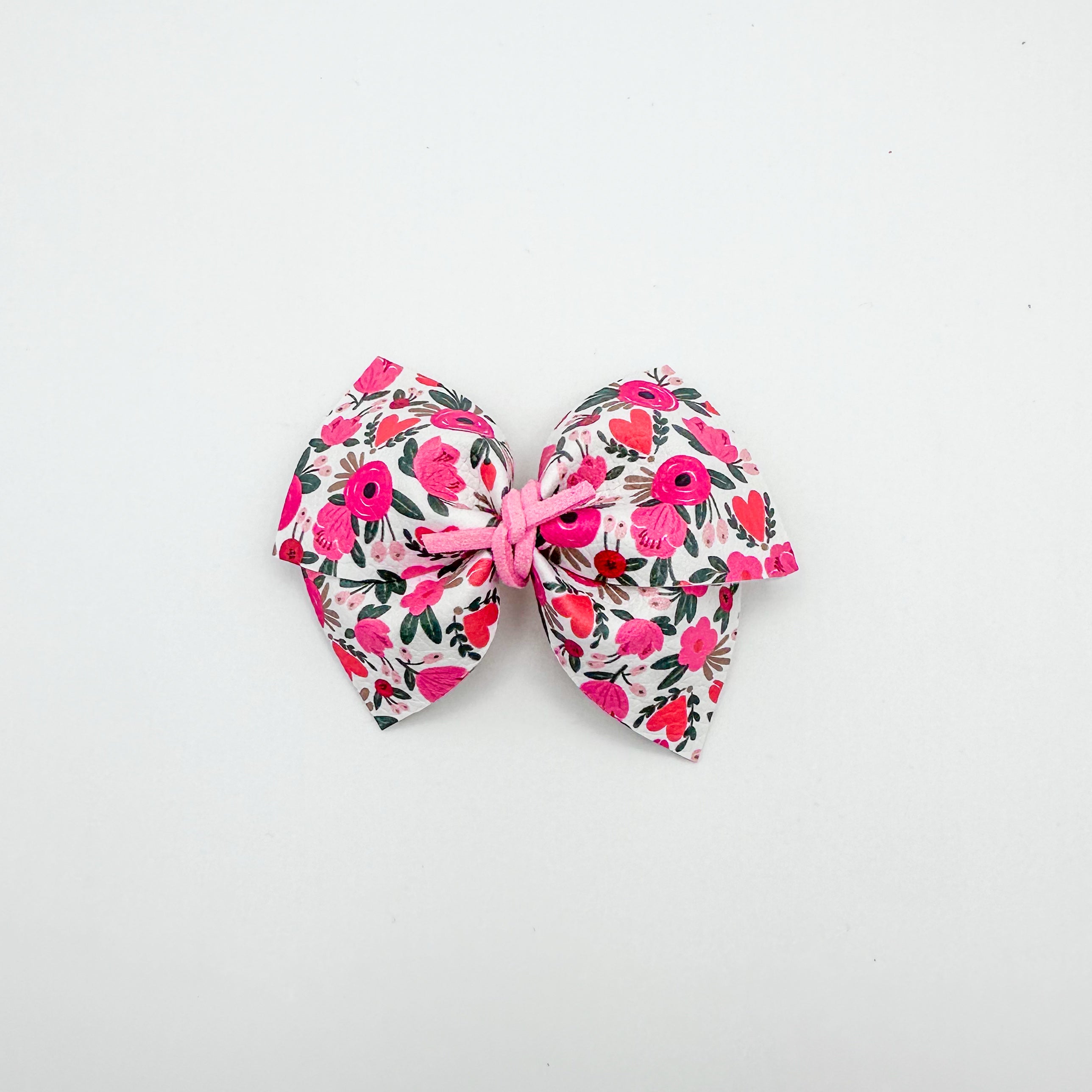 Pink Floral Pinch Bow