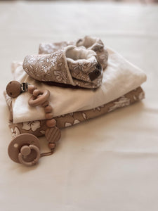Beige Fall Floral Moccs